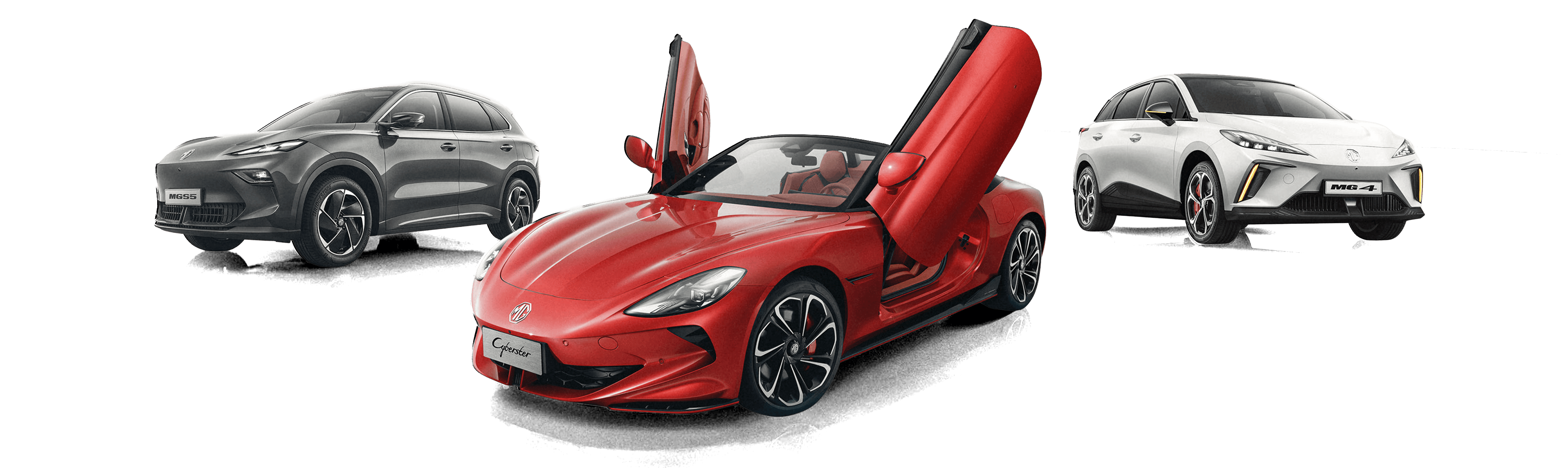 Frota de veículos MG Motor - MG Cyberster, MGS5 e MG4 Frota de veículos MG Motor - MG Cyberster, MGS5 e MG4